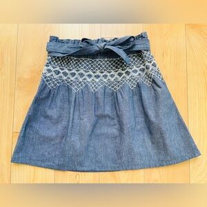 Current Elliott Chambray Embroidered Skirt